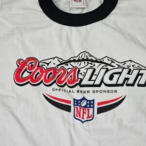 Vintage NFL Coors Light T -Shirt ‎  XL  White Blue